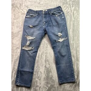Joseph Abboud Mens Sz 34X30 Distressed Blue Jeans Slim Fit Stretch Denim Pants